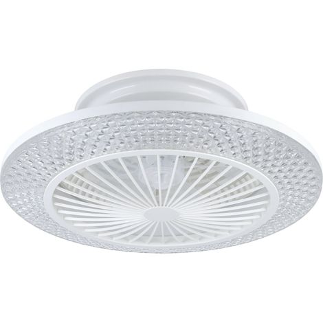EGLO Deckenventilator mit LED Beleuchtung Malinska, Ventilator Decke dimmbar mit Fernbedienung, Timer, 3 Geschwindigkeiten, Kunststoff in weiß, AC Motor, warmweiß - kaltweiß, Ø 55 cm (1/5)