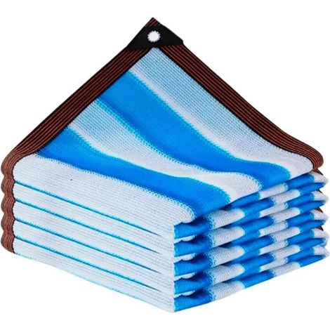 Schaduwnet - 46m - Blauw en wit schaduwnet - Beschermingsnet tegen bladeren rond zwembaden - UV-beschermend - Geschikt voor planten, paviljoens, terrassen, schuttingen, achtertuinen, enz. - Blauw, wit (1/5)