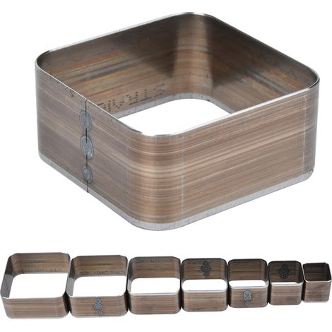7-teiliges Set quadratischer Lederstanzformen (20–50 mm) zum Selbermachen – Schablonen für Lederstanzmesser (1/5)