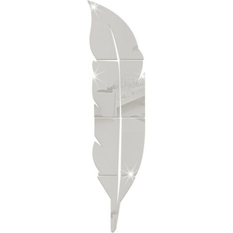 Dekorativer, federförmiger Spiegel, abnehmbarer Acryl-Wandaufkleber, ideal zur Dekoration von Eingangsbereich, Schlafzimmer, Badezimmer oder Wohnzimmer (120 x 30 cm).