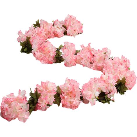 Lot de 4 fausses vignes de cerisier, plantes, fleurs artificielles, lierre suspendu, décoration pour la maison, l'hôtel, le bureau, les mariages, les fêtes, le jardin, l'artisanat et l'art (2,3 m) (1/5)