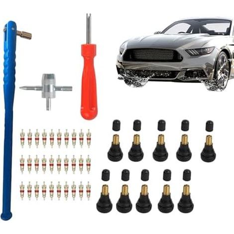 Reifenventilwerkzeug, Werkzeuge zur Reparatur des Radstands, Fahrzeugdemontageset für Fahrräder, Motorräder, Autos, LKWs, SUVs, Werkstätten und Garagen (1/5)