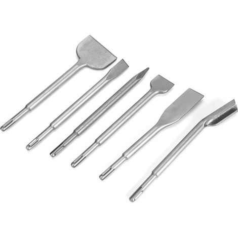 Ensemble de 6 forets et burins SDS Plus pour marteau perforateur et outil de perçage pour murs en béton (1/5)