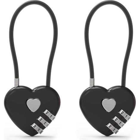 Petit cadenas à combinaison pour casier, câble antivol avec code, cadenas noir, pour bagages, casiers de salle de sport, éclair de sacs à dos, armoires (1/5)