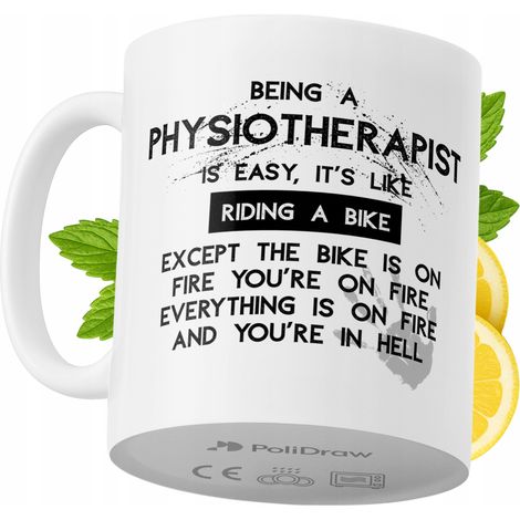 Taza de café/té divertida y humorística para fisioterapeutas. Taza con diseño gráfico y texto gracioso para cumpleaños, santos y días festivos. Taza premium para ocasiones especiales en casa, la ofici (1/5)