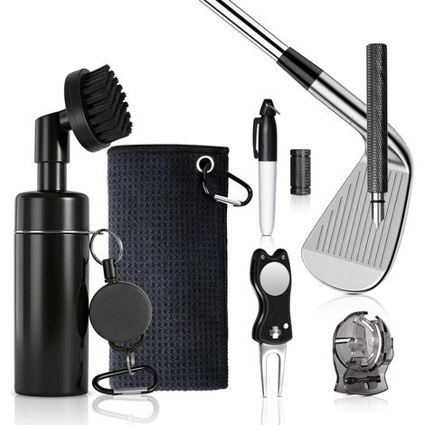 Golf Reinigungswerkzeug, Bürste Schläger, Set mit Tuch Druckspray zum Sport und Fitness (1/5)