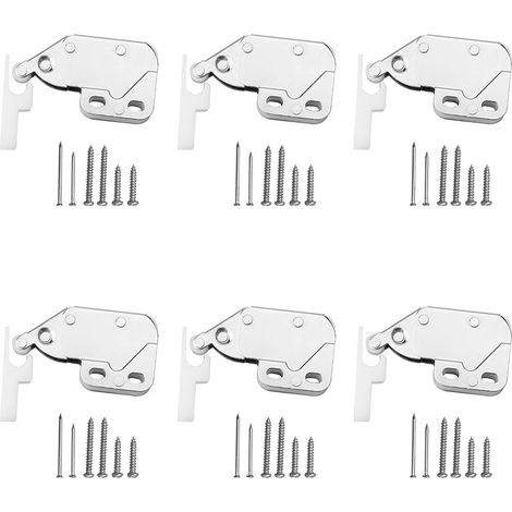 Spring Catch 6 Pack Mini Spring Catch Cabinet Door Latch with Screws Drawers Sheds (1/5)