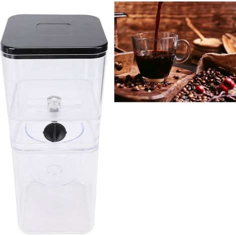 Verstellbare Eiskanne 400 ml, Edelstahl/Polypropylen/hochborhaltiges Glas, tragbare Eiskanne für Kaltbrühkaffee, 611 g, 3 Behälter, 1 Deckel, 10 Papierfilter (1/5)