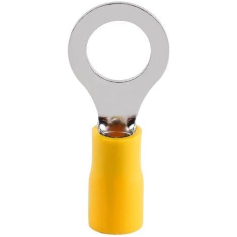 Cosses electriques Cosses à sertir Embout pré isolé Embouts de cablage pré isolé Connecteur électrique Embout de Câble Sachet De 10 Cosses Rondes PreIsolee D.6mm Jaune [Classe énergétique A] (1/2)
