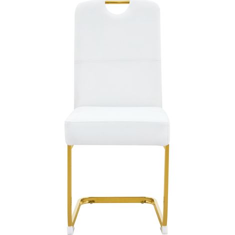 Set di 2 sedie da pranzo bianche in PU HOMVRA (1/5)