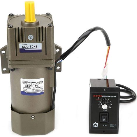 Adjustable Deceleration Speed Motor, AC 220V 90W Single Phase Asynchronous Motor Suitable for Packaging Industry, Machine Tool Industry, Transport Equipment (50K) (1/5)