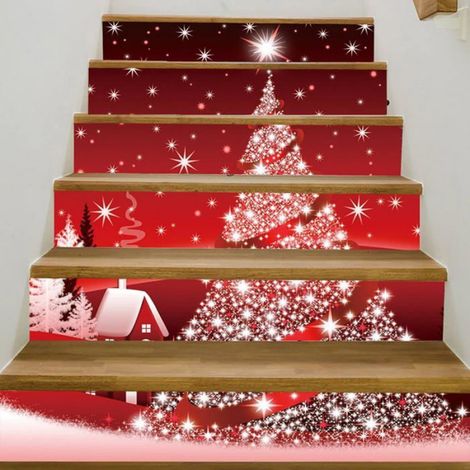 Autocollants Noël escalier PVC Décoration de Noël pour escaliers (1/4)