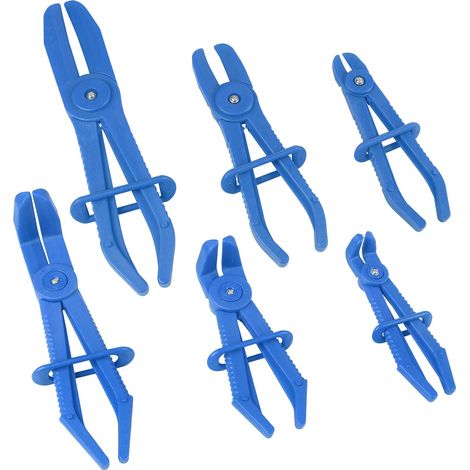 Lot de 6 pinces de serrage bleues 16/19/26 cm, droites et coudées à (1/5)
