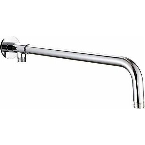 Brazo de ducha de acero inoxidable con soporte de cobre plateado y cromo pulido para cabezal de ducha de lluvia LO-Ron Entregado (1/5)