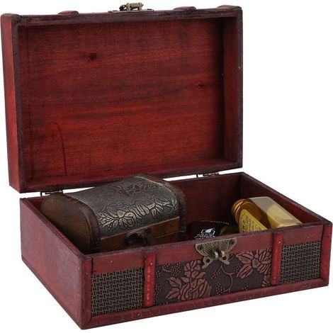 Handgefertigte Vintage-Schmuckschatulle aus Holz, dekorative Buchbox, Traube (1/5)