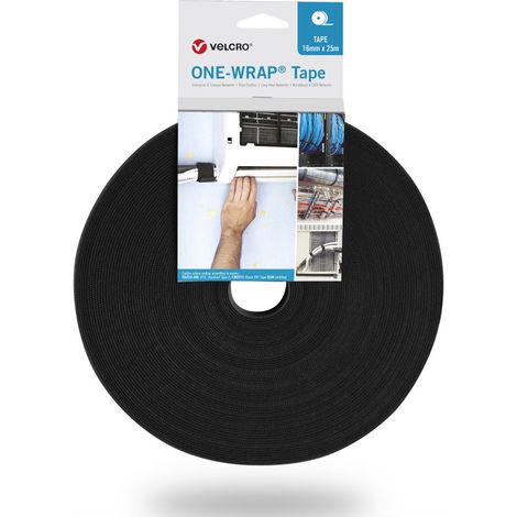 Velcro One-Wrap Klebeband schwarz 10 mm x 25 m