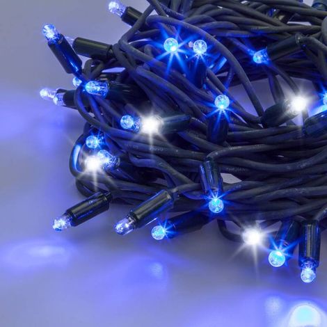 Guirlande Lumineuse 20M 200 MaxiLED bleu et blanc froid scintillant IP67 câble vert 230V professionnelle Lotti (1/5)
