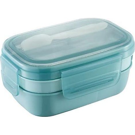 lunch Box (bleu) 1900ml Bote  Bento Enfant Adulte Bento Box Avec Compartiments Et Couverts, Bote  Djeuner, Bote  Goter Anti-fuite Pour Pique-nique (1/5)