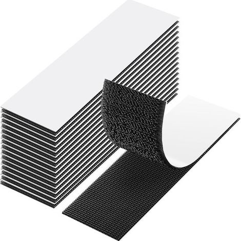 15 Stück doppelseitiges Klettband 30 mm x 100 mm, extra starkes Klettband für DIY-Teppiche (schwarz) (1/5)