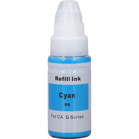 Cartouche d'encre cyan (bleu) 70ml pour imprimante G1800 G2800 G1810 G2810 G3800 G3810 - Encre de recharge à séchage rapide, remplacement compatible (1/5)