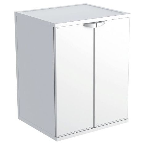 GLOUPIE Mobile Coprilavatrice Wash 2 Ante, Bianco, L 68,5 x P 64,5 x H 88 Cm, In Kit Di Montaggio, Made In Italy