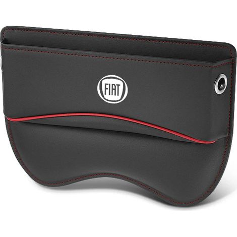 (Pour noir) Boîte de rangement pour siège auto avec ceinture en cuir pour FIAT Abarth 500 Panda Bravo Point Ducato Freemont Type Line Style Doblol (1/4)