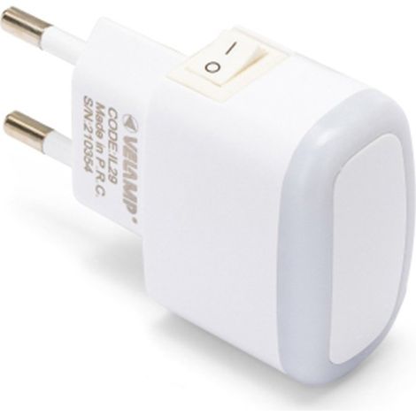 Veilleuse LED VELAMP avec interrupteur, noire, 30 lumens, 230V. (1/2)