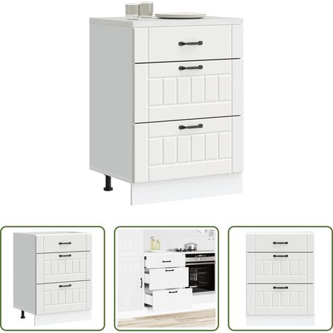 vidaXL Holzwerkstoff - Küchen-Unterschrank Lucca Weiß Holzwerkstoff (1/5)