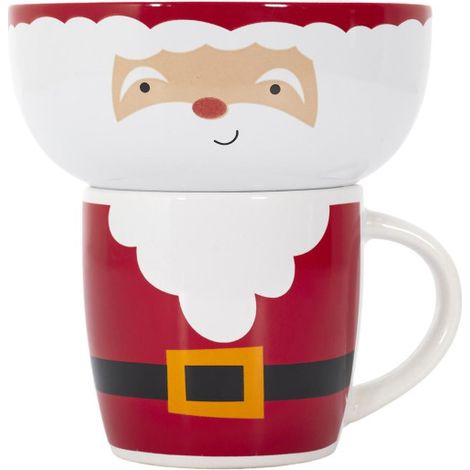 Bol & Mug de Noël "Santa" 14cm Rouge (1/5)