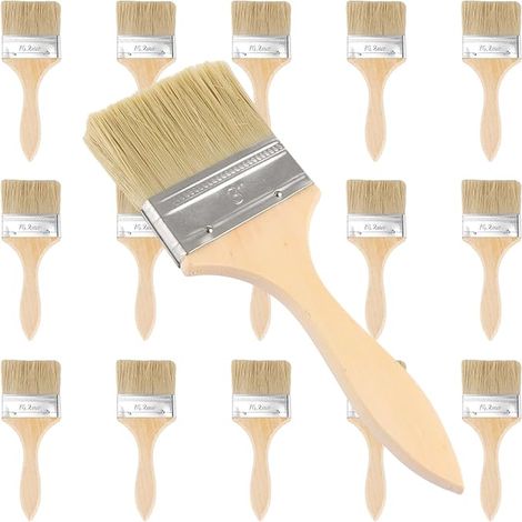 Pinceaux Peinture Lot de 15, Pinceau Plat Peinture 75 mm, Manche Bois 20,5 cm, spalter pour lasure Bois extérieur, Vernis, Mur, Colle, Meubles, Portes, clôtures et Bricolage (1/3)