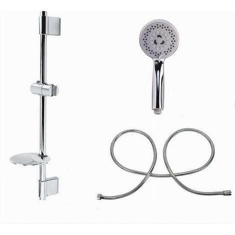 TRADE SHOP - Saliscendi Doccia Cromato Doccetta Multigetto Mensola Portasapone Bagno Tubo 79390 -