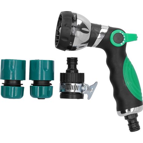 Garden Hose Spray Nozzle AntiSlip 8 Adjustable Patterns Water Sprayer Quick Connector Set(G1/2 ) (1/5)
