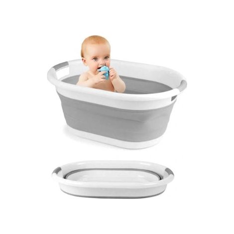 Baignoire bébé pliable en silicone – Conception compacte pour voyages – Dimensions 39x53x24cm – Capacité 25L – Sécurisée et légère