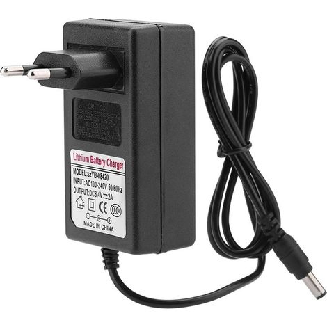 Adaptateur Secteur, Chargeur Batterie 8.4V 2A Lithium-ION Chargeur de Batterie Adaptateur Noir(110-240V) (1/5)