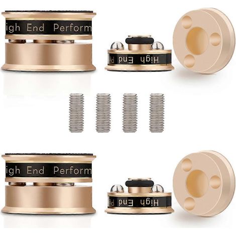 Lautsprecherständer für HiFi-Lautsprecher, Stoßdämpfer, Spike-Isolation, für Vorverstärker, Lautsprecher oder Plattenspieler, goldfarben (1/5)