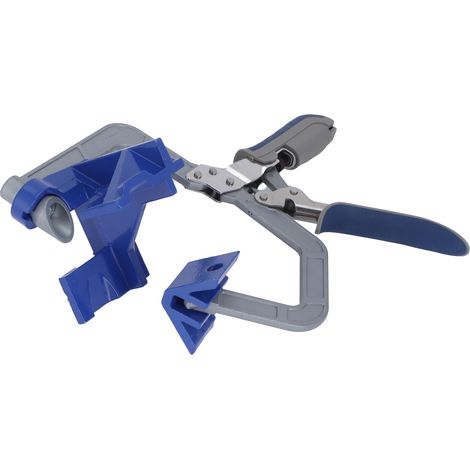 Étau d'angle 90° pour menuiserie, fixation rapide de cadres photo, accessoire de bricolage et fournitures ménagères.