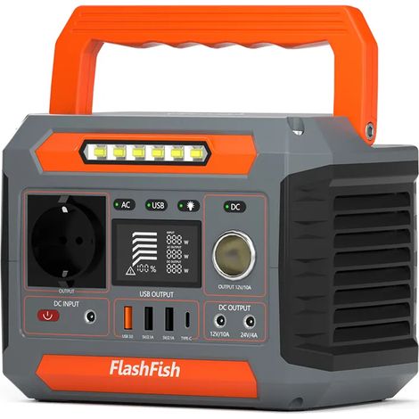 Flashfish Power Station P66 Tragbarer Solargenerator, 260 W/288 Wh, Batterie-Kraftwerk, geeignet für Notbeleuchtung, Reisen, Angeln, unterstützt schnelles Laden und Entladen von UPS (1/5)