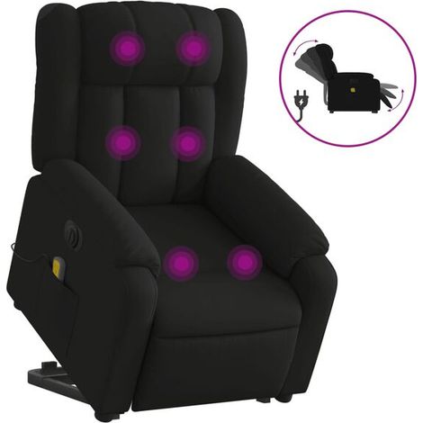 Fauteuil de massage électrique inclinable en tissu noir (1/5)