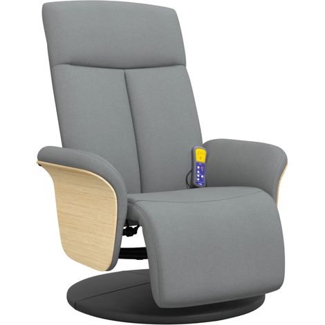 Fauteuil de Salon,Chaise,Fauteuil inclinable de massage et repose-pieds gris clair tissu CFW797506 (1/5)