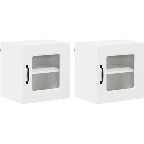 Set di 2 pensili da cucina moderni ed eleganti 40 x 31 x 40 cm in legno composito bianco 020053514