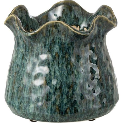 Cache-Pot Déco en Argile "Roni" 20cm Bleu (1/4)