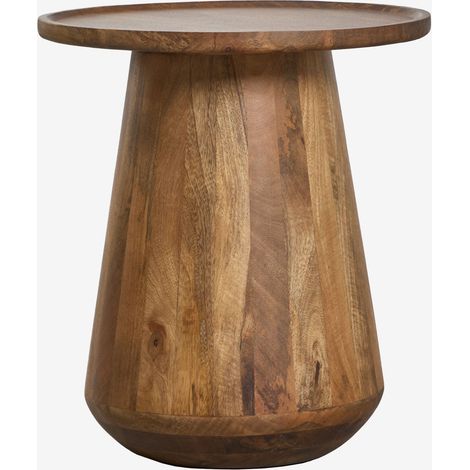 Mesa auxiliar redonda Ø50 cm en madera de mango Naiara SKLUM        (1/5)