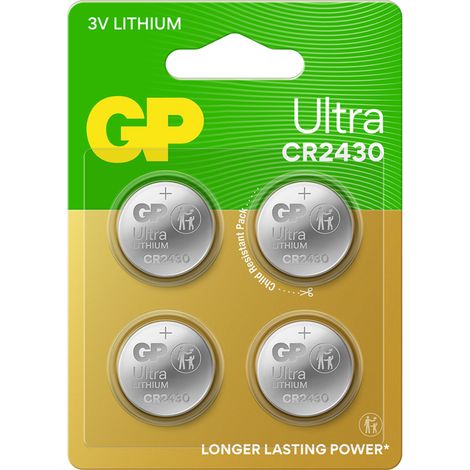 GP - Ultra Lithium Cell Battery CR2430, 3V (4-pack)