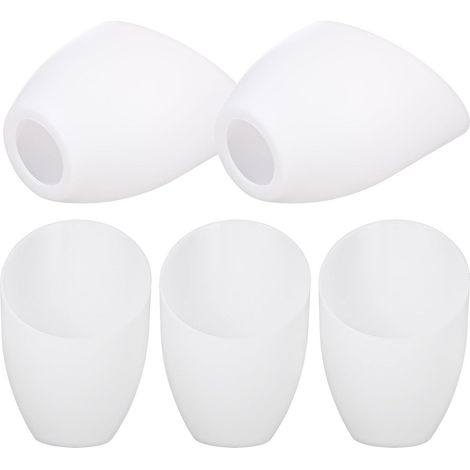 Ensemble de 5 petits abat-jour blancs en PP, abat-jour décoratifs en forme de fer à cheval, pratiques et adaptés aux salons ou aux chambres, avec un trou central de 3,5 cm. (1/5)