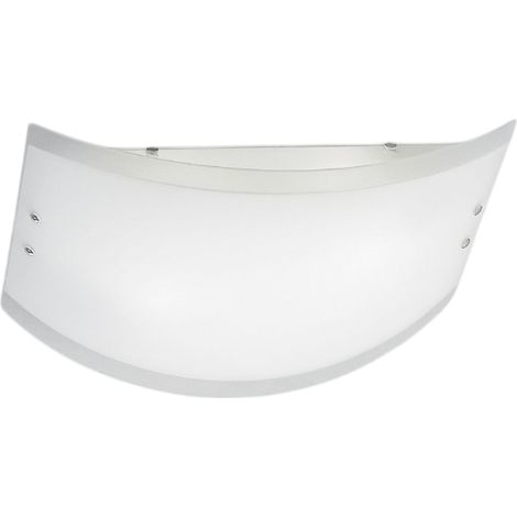 LECCE P/P PLAFONIERA IN VETRO BIANCO PARTICOLARI METALLO CROMO 2 LUCI ATTACCO E27 32,5CM (1/3)