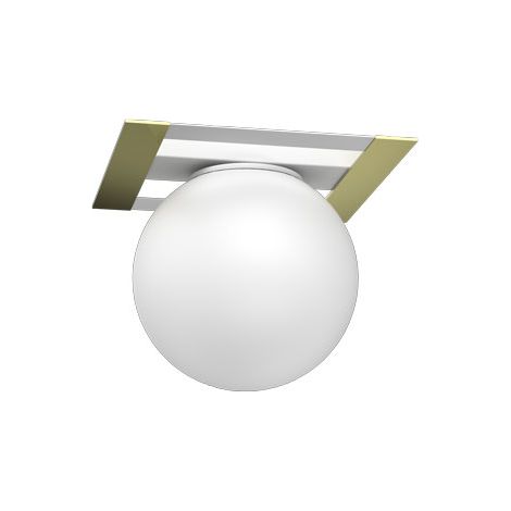 Plafonnier boule verre blanc doré Satelit Luminex E27