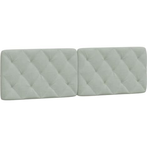 Coussin de tête de lit gris clair 160 cm velours CFW87314 (1/5)