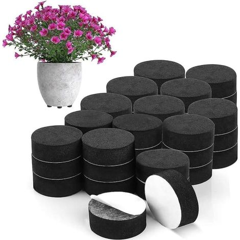 60 supports de pots naturels pour pots de fleurs, supports de pots de jardin, rehausseurs invisibles pour pots de plantes d'extérieur (1/4)