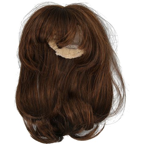 Peluca para muñeca a escala 1/6, con cuero cabelludo simulado, cabello de seda resistente al calor, color marrón claro (15,5-17 cm). (1/5)