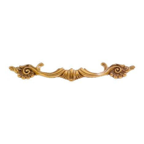 Ouvre&Déco – Poignée de meuble en laiton patiné 96 mm – Modèle LOUIS XV – Finition élégante pour meubles – Largeur 160 mm, hauteur 38 mm